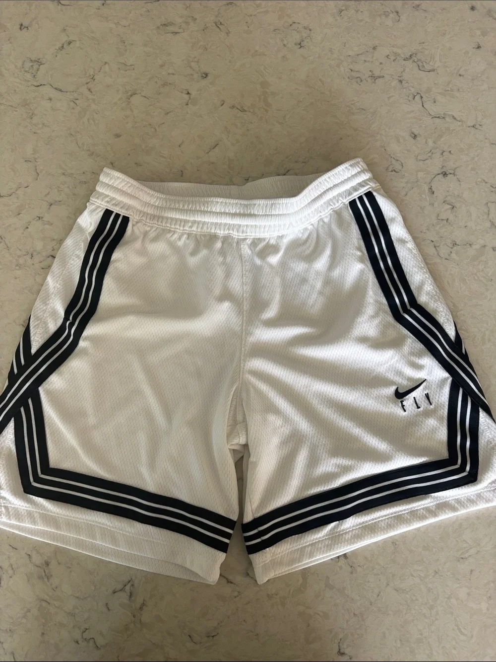 Nike White Shorts with Black Trim Kids